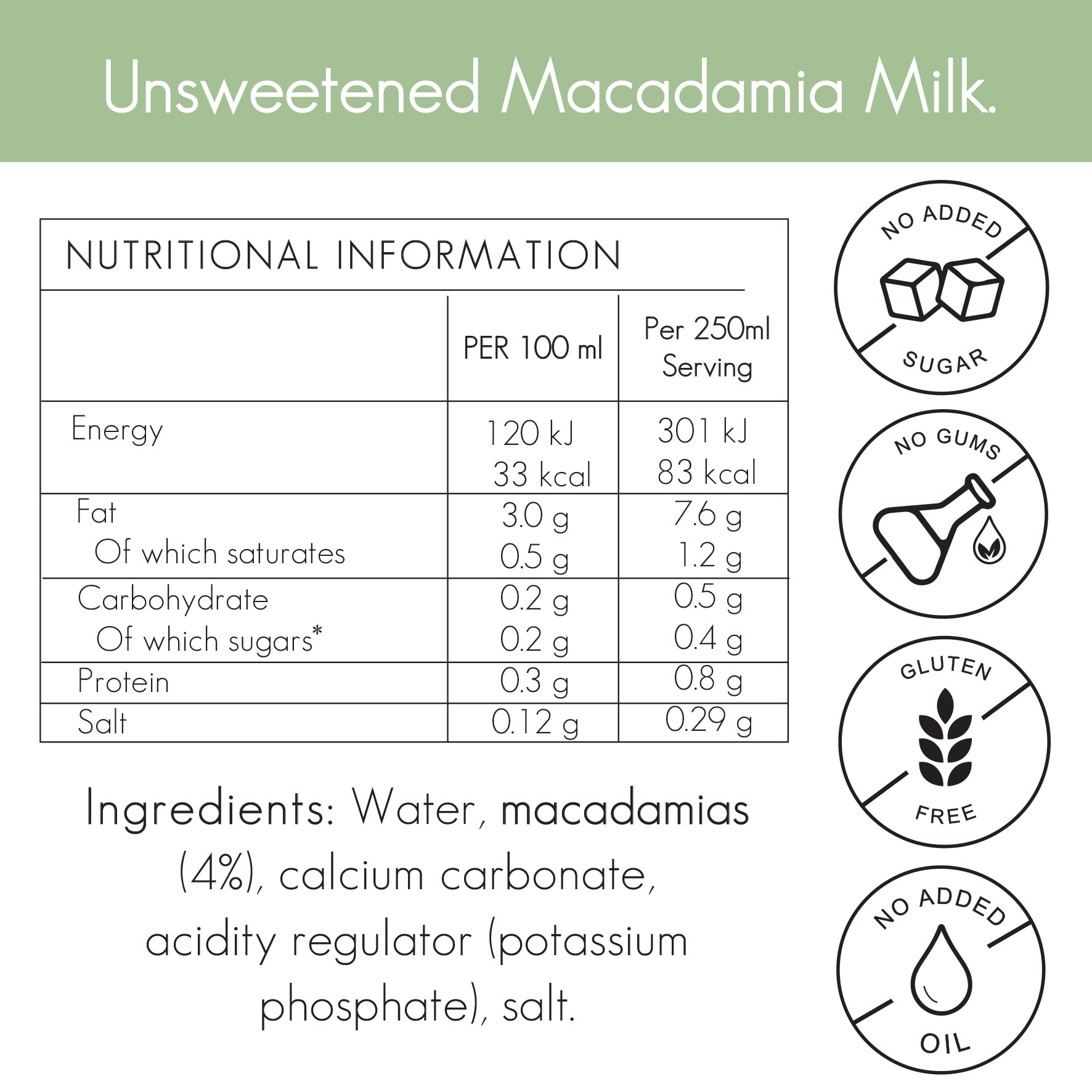 Unsweetened Macadamia Drink