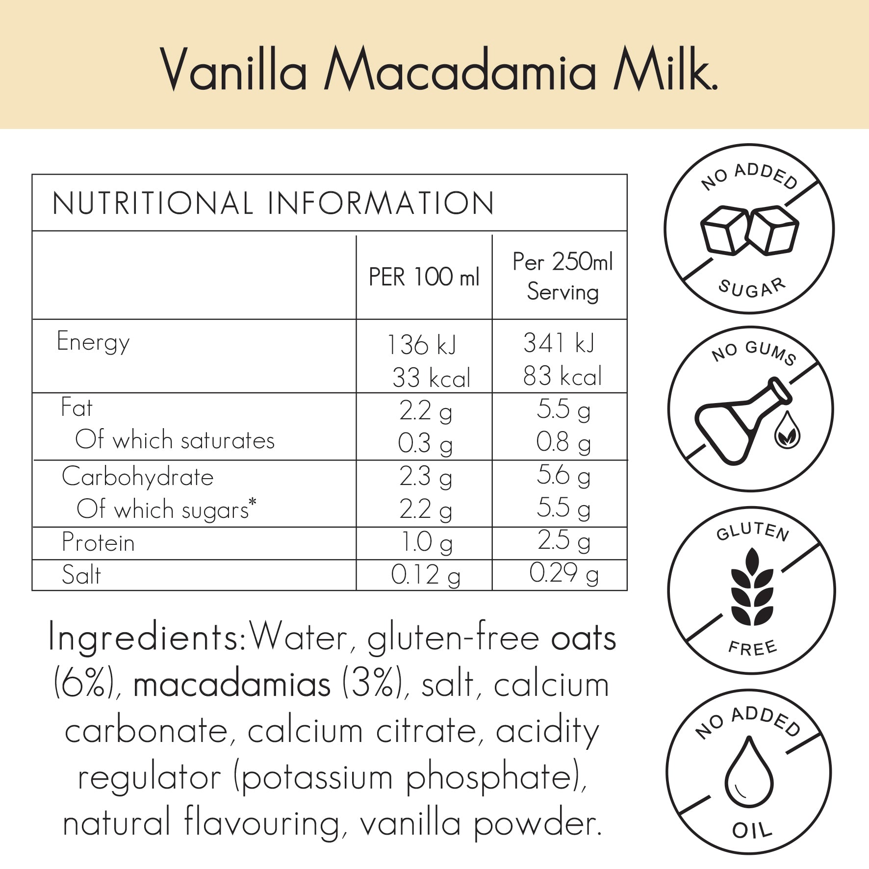 Vanilla Macadamia Milk